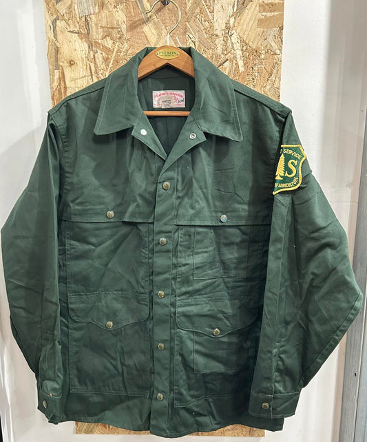 Filson Forest Service DOA Cloth Cruiser 40 Medium Jacket Green Made In USA