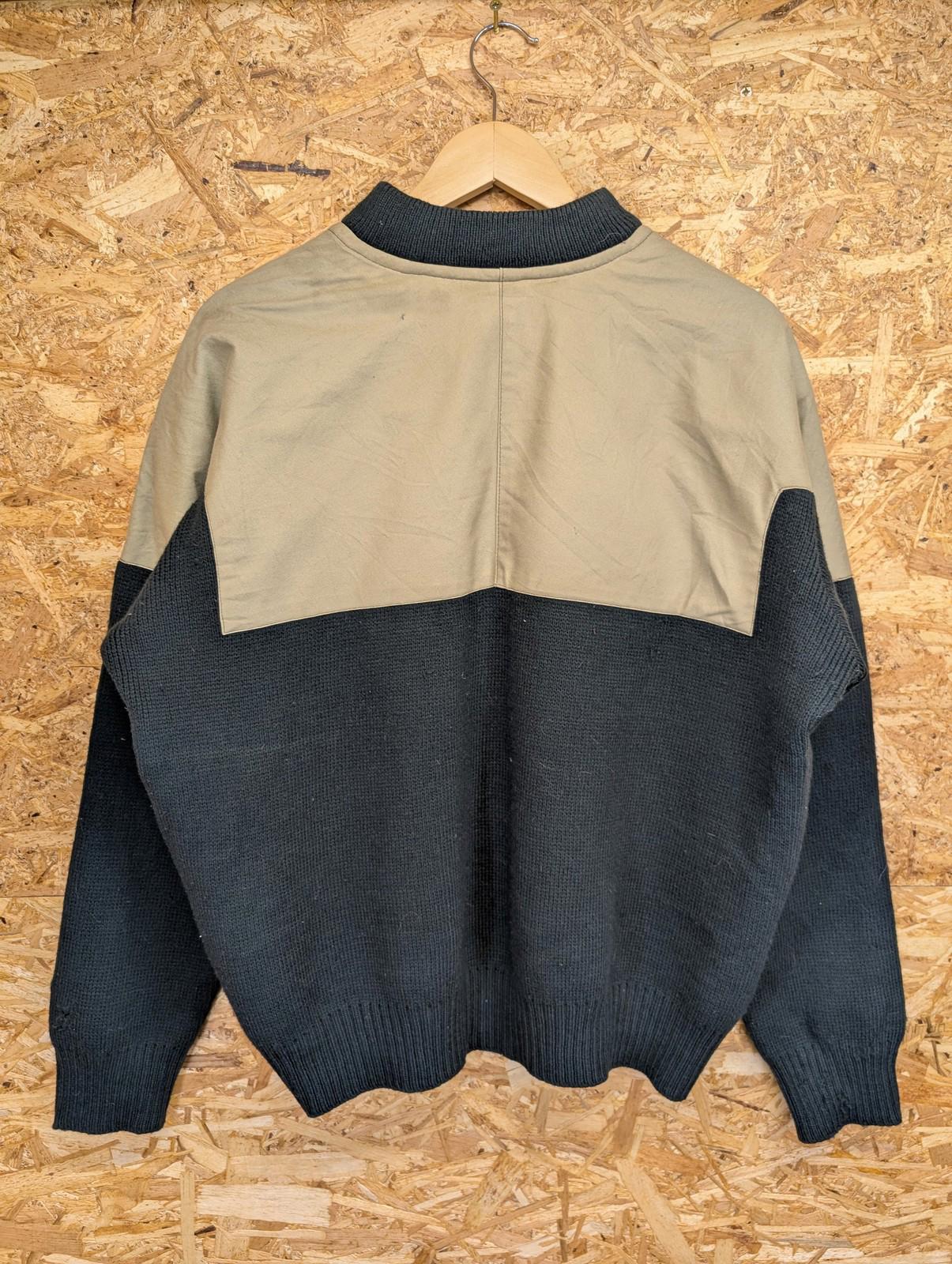 Filson Henley Guide Jumper Medium Men Green Beige Wool Tin Cloth Sweater 711 USA