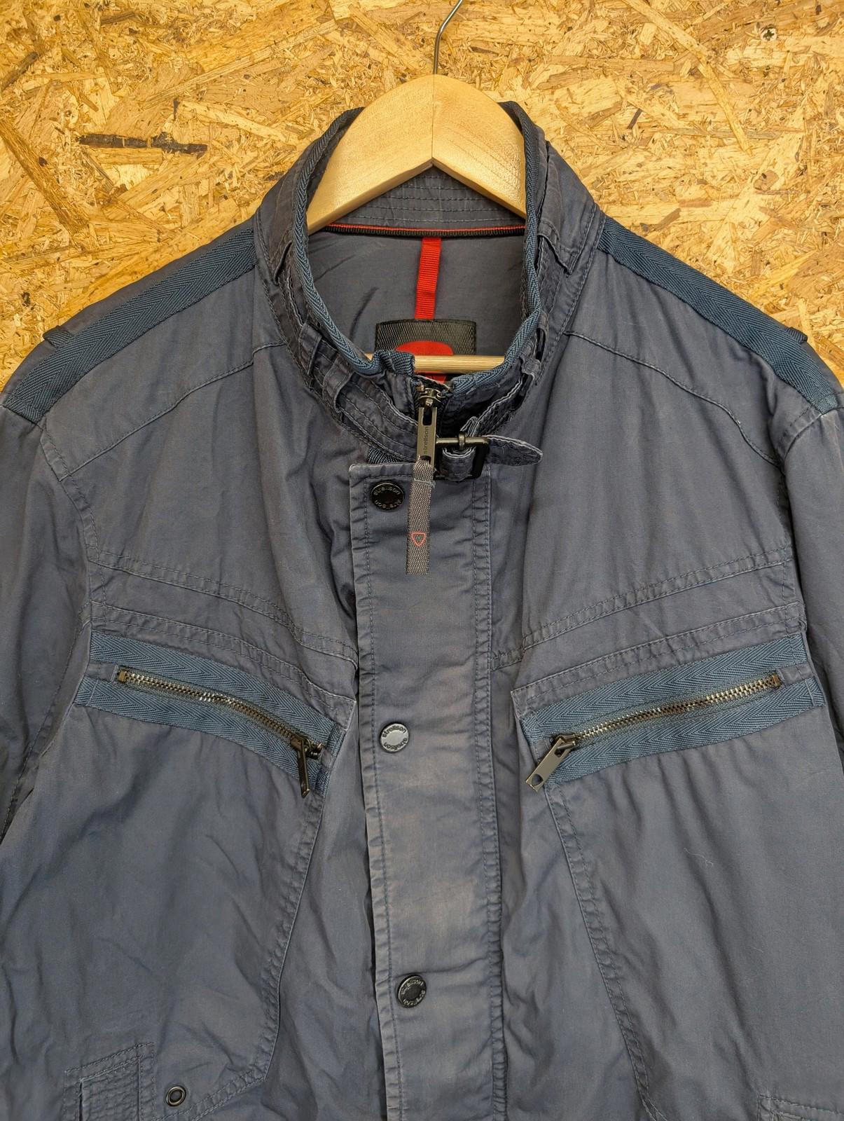 Strellson Donovan-W Jacket XL 44 Men 54 Biker Military Utility Cafe Navy Blue