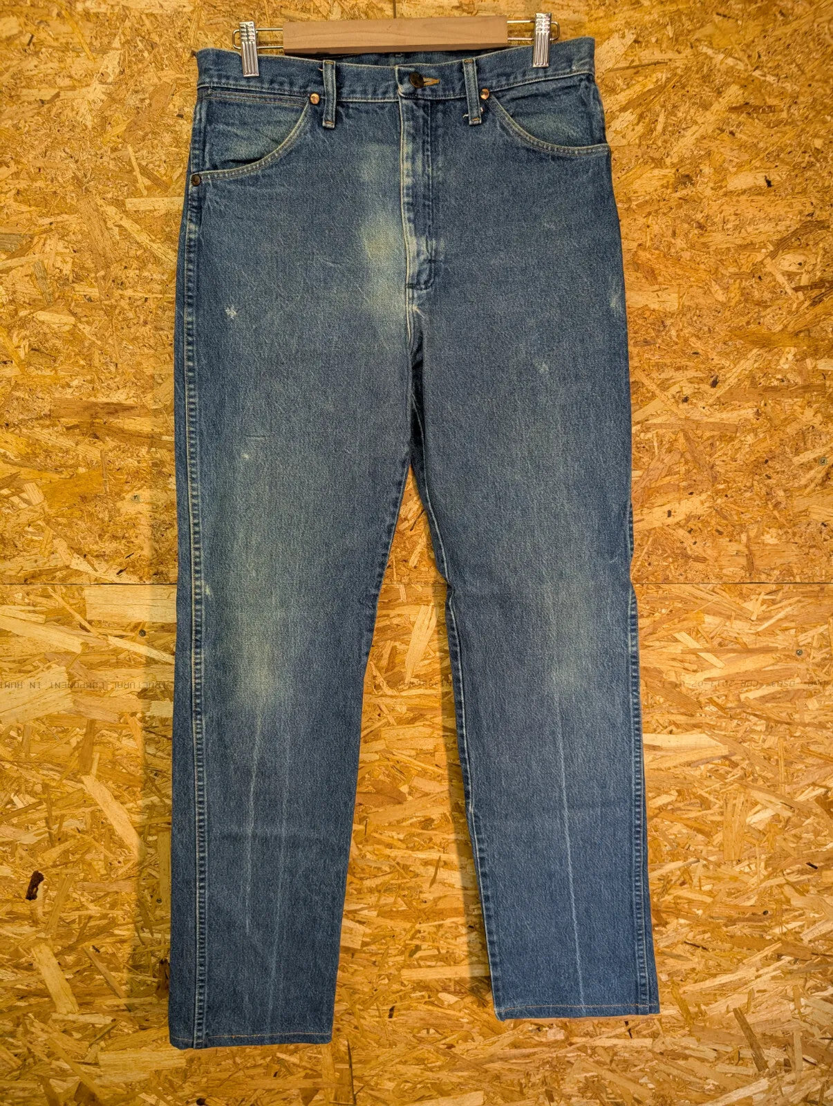 Wrangler 13MWZ Jeans Mens W33 L36 Blue Denim Regular Straight Western Vintage