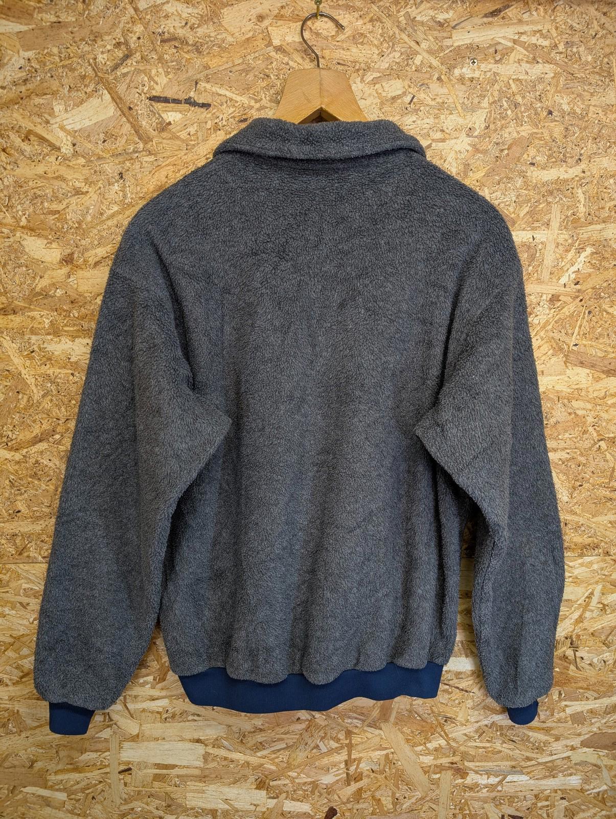 Patagonia Fleece Large Men Sweater Grey Blue Half Zip 1/4 USA Made Vintage 80s