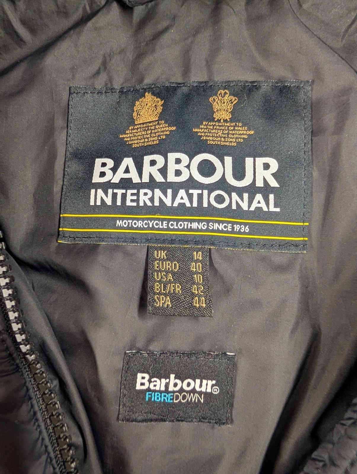 Barbour Bonneville Longline Gilet UK 14 Women Hooded Fibredown Padded Vest Quilt