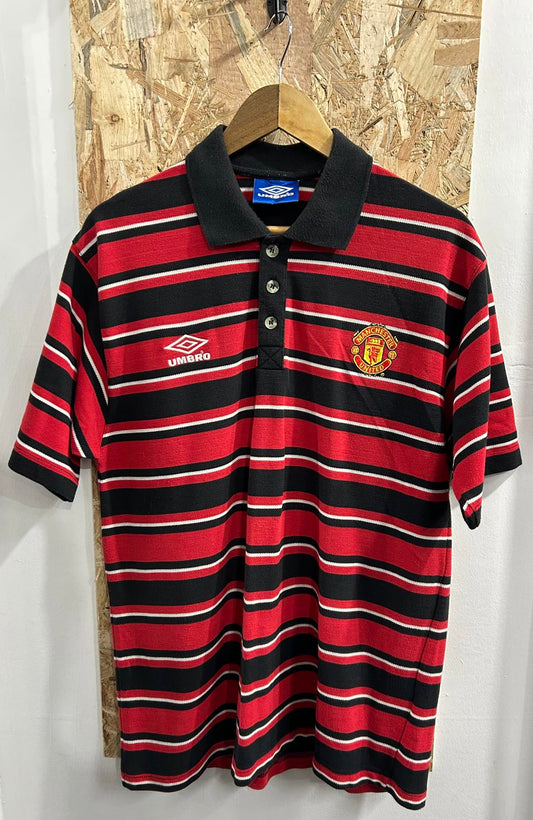 Manchester United Large Polo Shirt 90s Training Football Umbro Vintage Jersey
