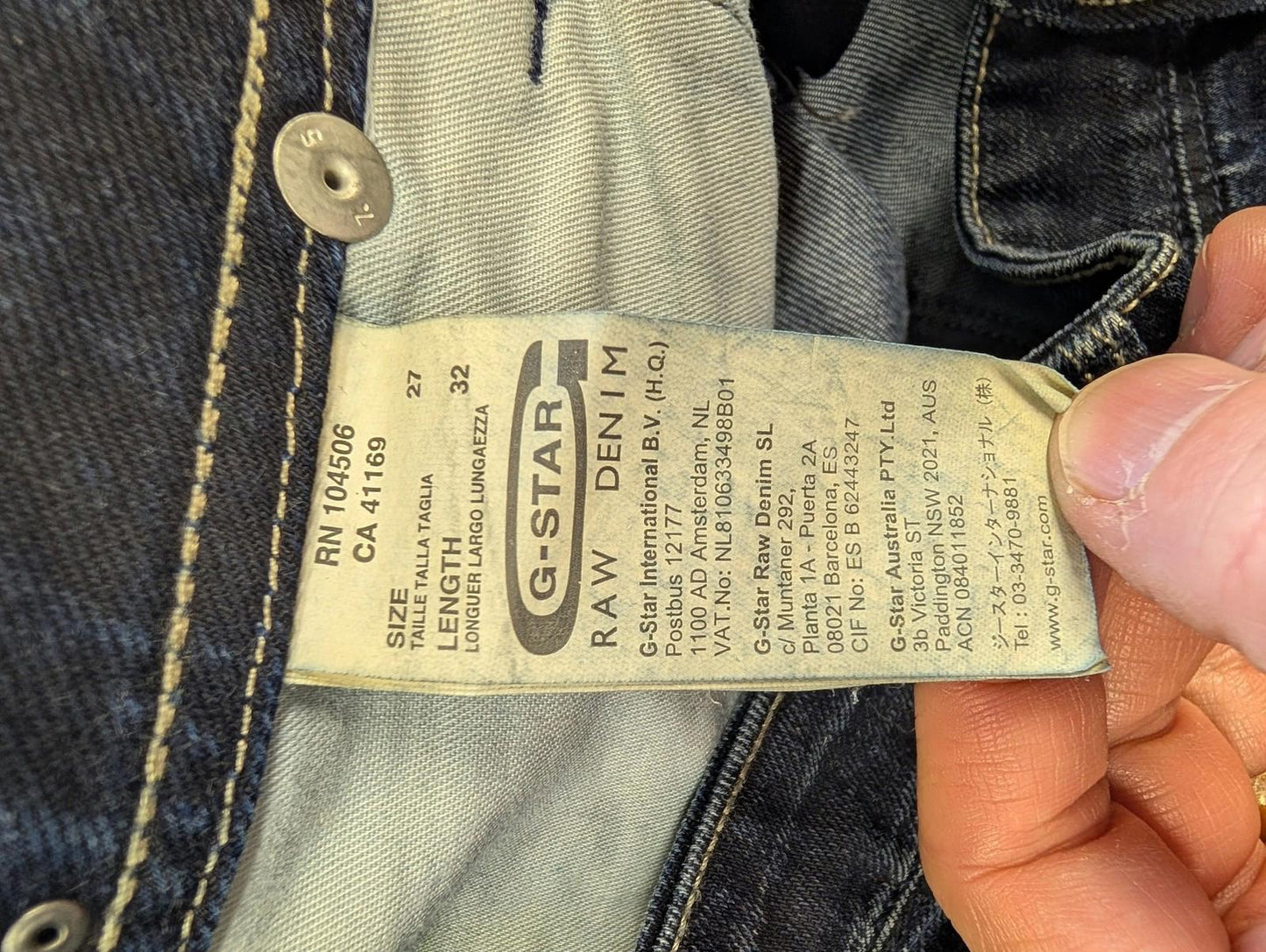 G-Star Raw Medin Jeans W27 L32 Women Straight Fit Navy Blue Loose Fit Denim