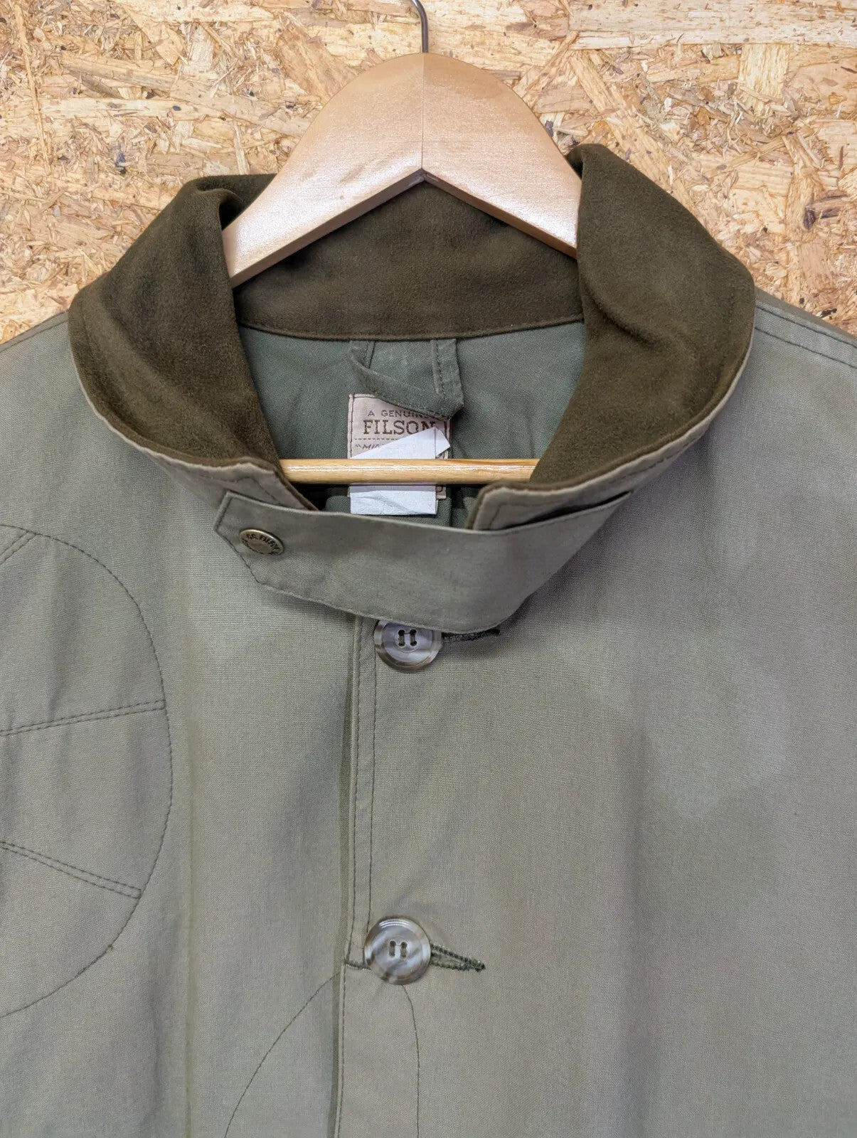 Filson Shelter Cloth Waterfowl Upland Coat Men XXL Khaki Green USA Style 435