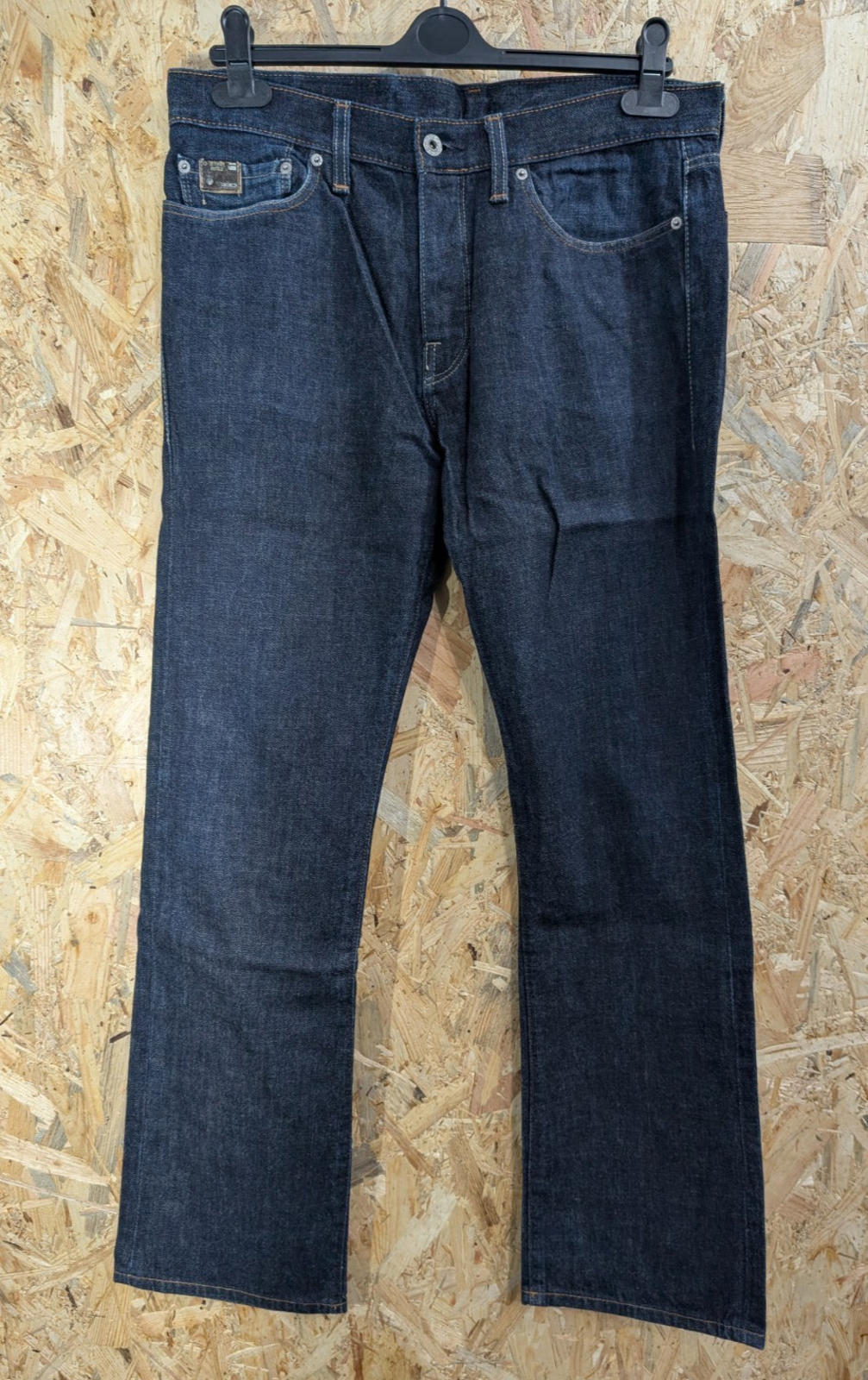 G-Star Jeans W34 L34 Navy Blue Denim Classic Straight Leg Neppy Button Fly