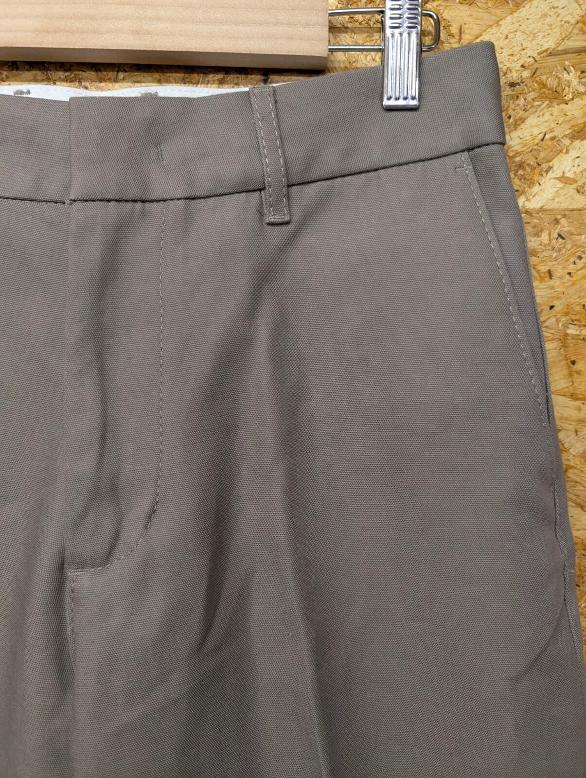 Emporio Armani Trousers Mens W30 L32 Beige Taupe Tailored Flat Formal Canvas