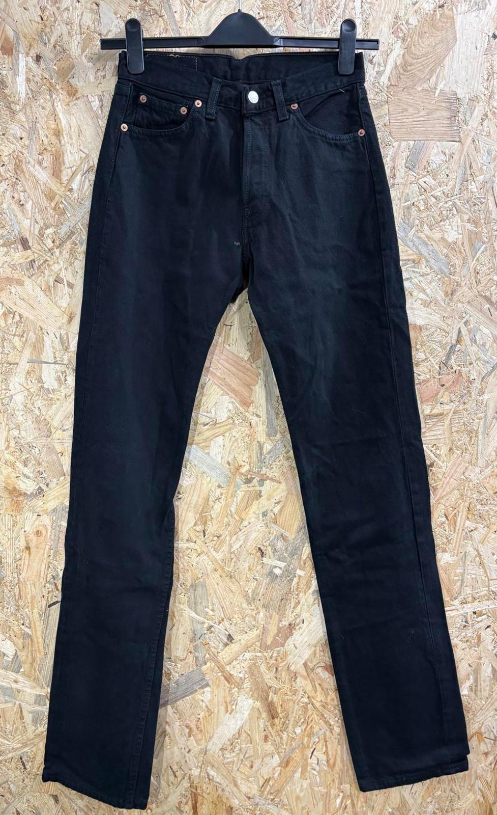 Levis 501 Black Jeans W29 L36 Men Made Vintage 90s Straight Leg Button Fly