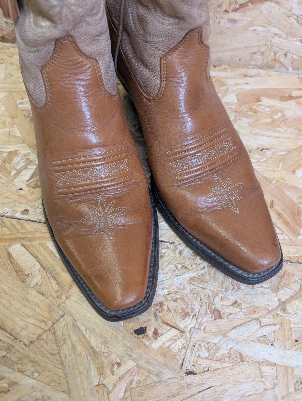 Ariat Western Boots UK 6.5 Women Leather Tassel Cowboy Embroidered Heritage Snub