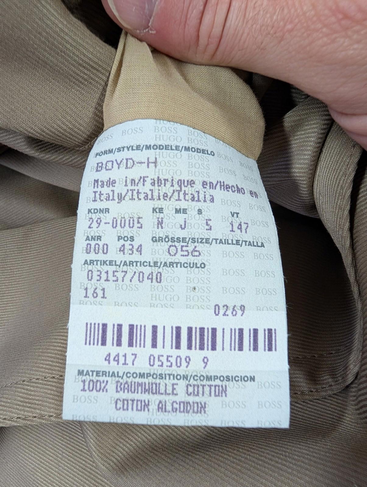 Hugo Boss Blazer XXL Men Boyd-H Jacket Beige Cotton Canvas Made In Italy