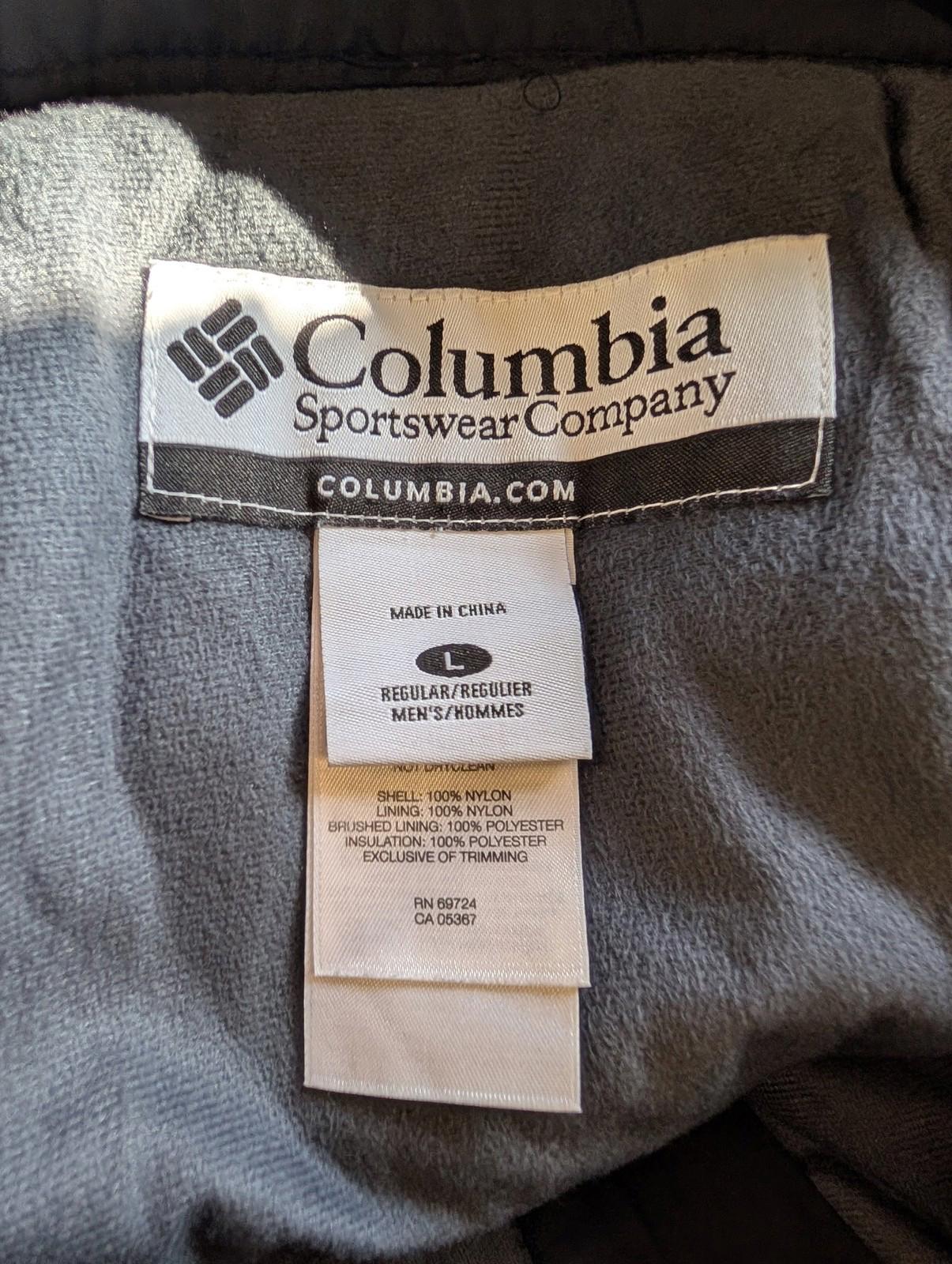 Columbia Ski Trousers Large Men Waterproof Black Nylon Salopette Snowboard