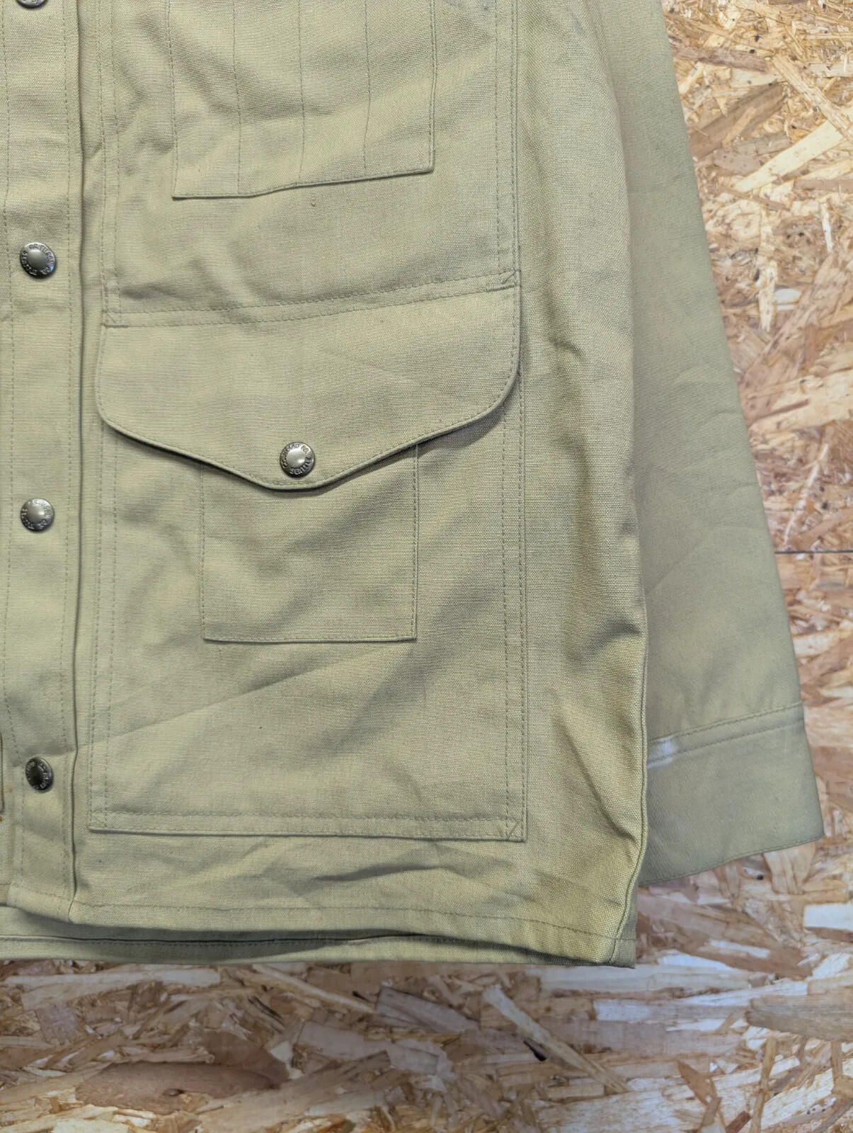 Filson Dry Tin Cloth Cruiser Jacket Men Small Lot 70 Canvas Field Jacket Beige