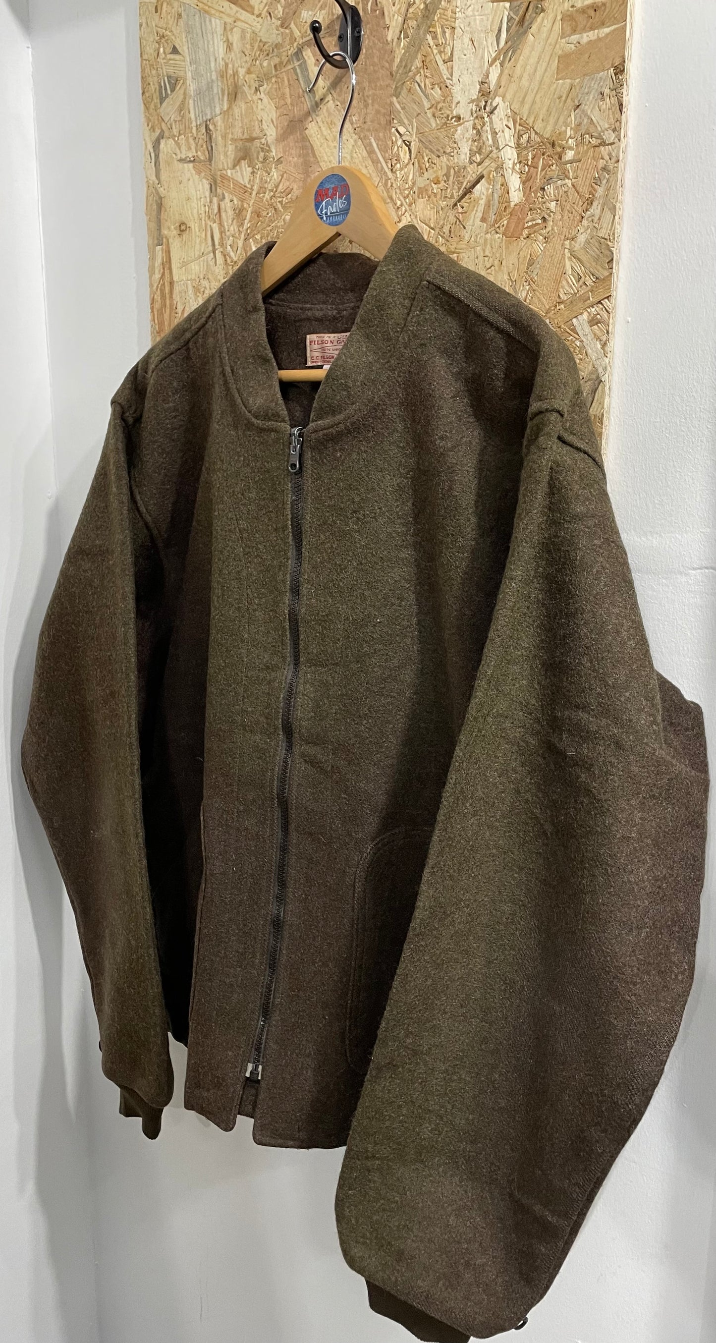 Filson 122 Mackinaw Wool Jacket Liner Brown Zip Outdoor Body Warmer Mens XL