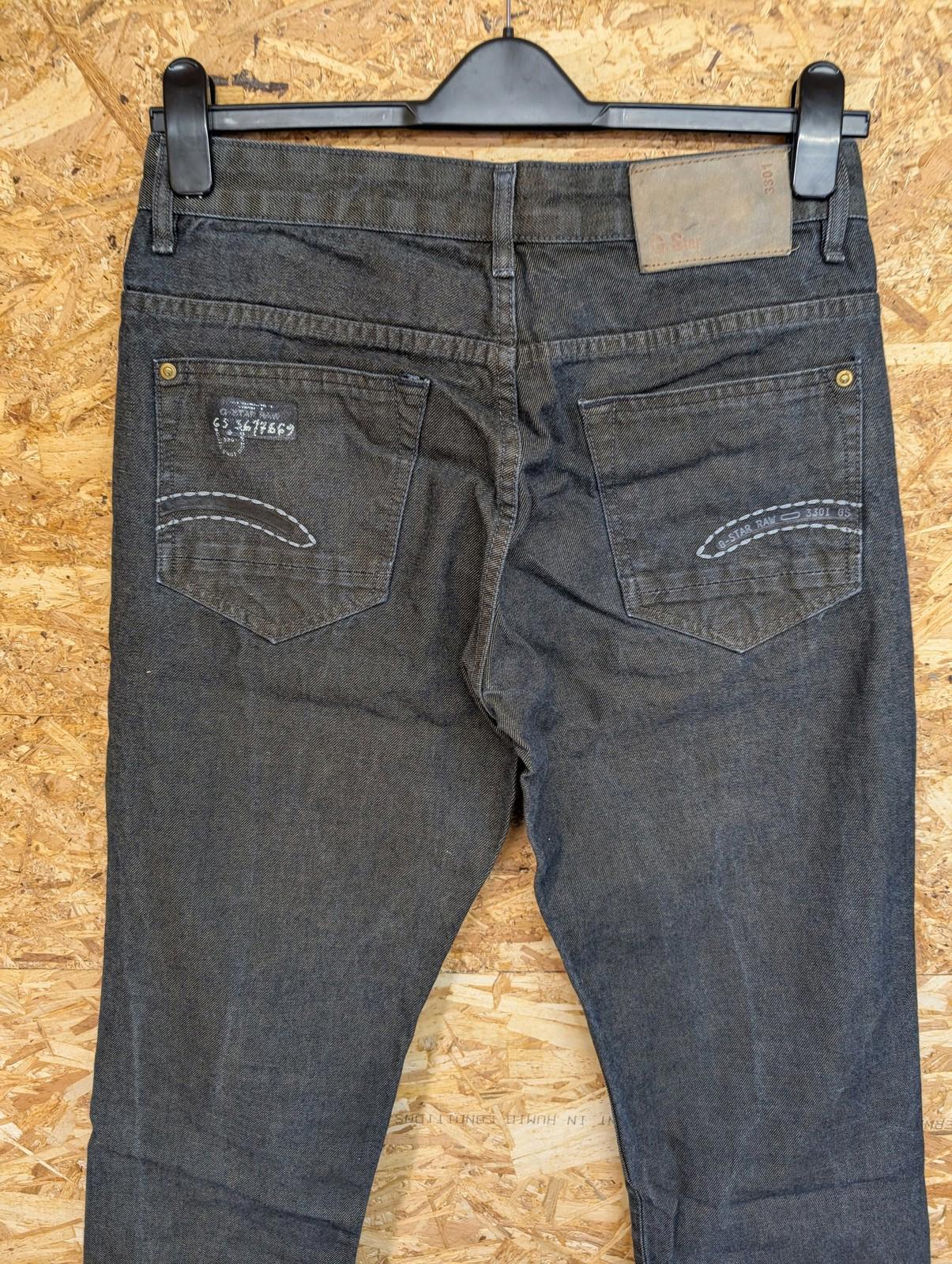 G-Star Raw Jeans W32 L32 Men Straight Fit Italy Black Grey Denim Y2K Vintage