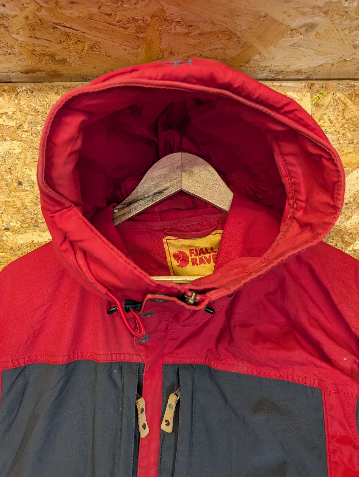 Fjallraven G1000 Keb Jacket Mens XL Red Black Greenland Wax Hiking Walking