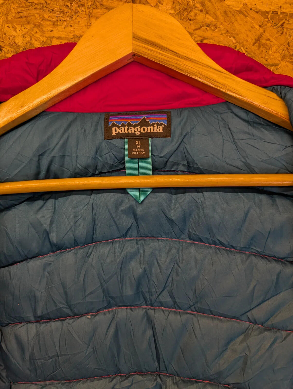 Patagonia Puffer Gilet Girls XL 14 Pink Down Fill Full Zip Bodywarmer Youth