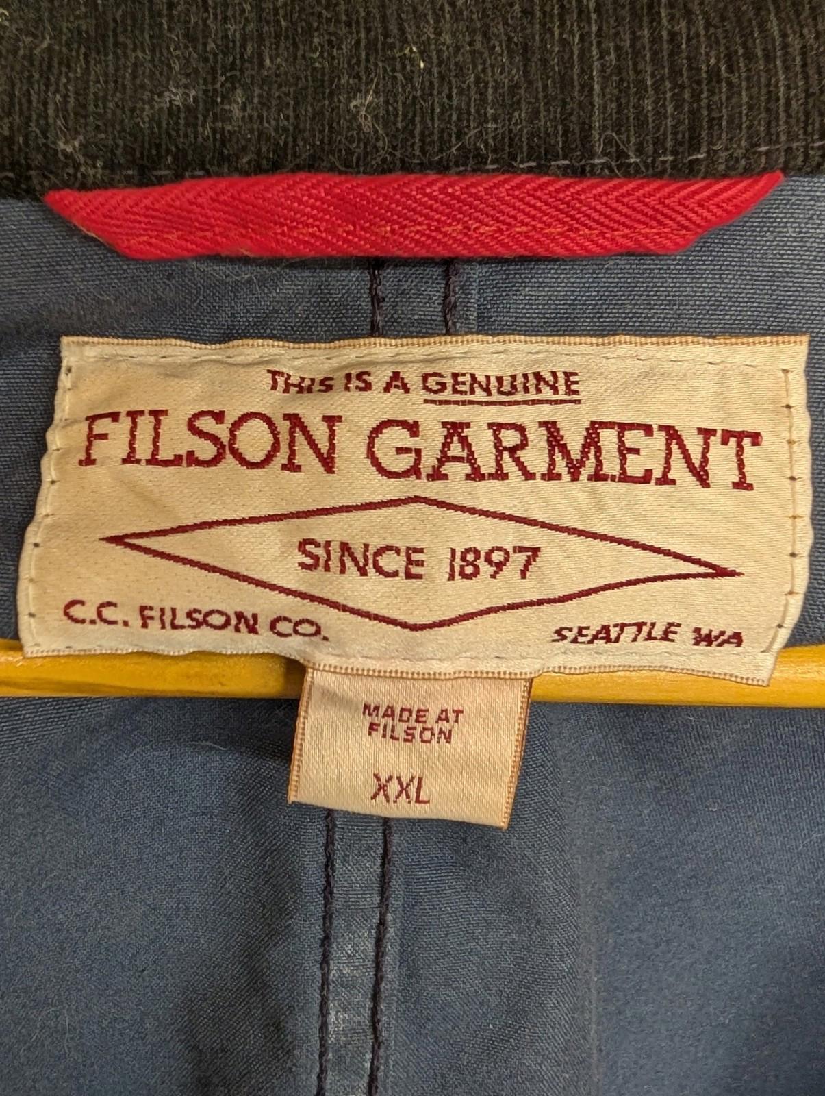Filson Blue Journeyman Jacket XXL Men Workwear Corduroy Collar Blue Cotton