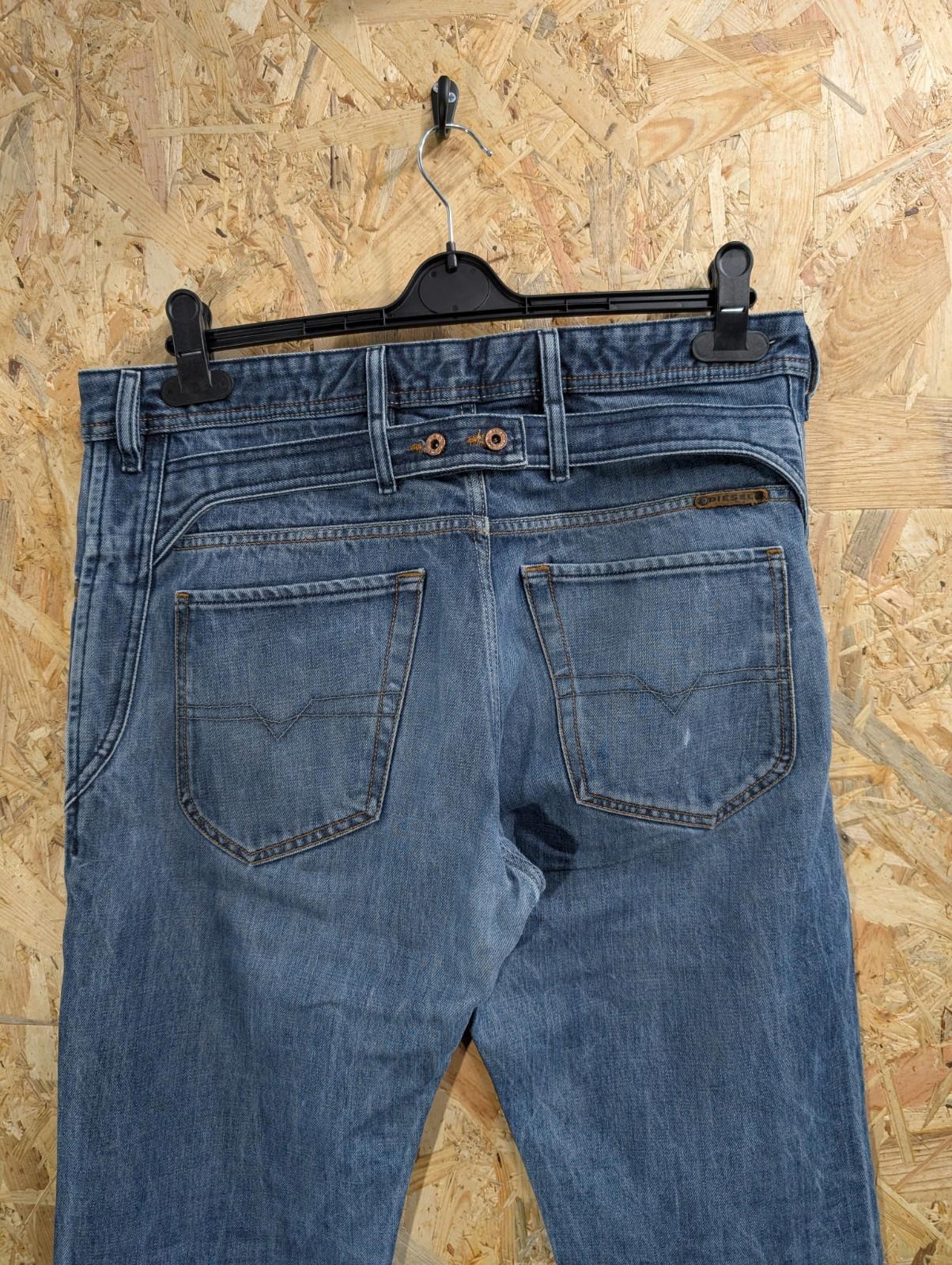 Diesel Jodar Jeans W34 L34 008Y9 Blue Buckle Back Comfort Carrot Cinch Turbo