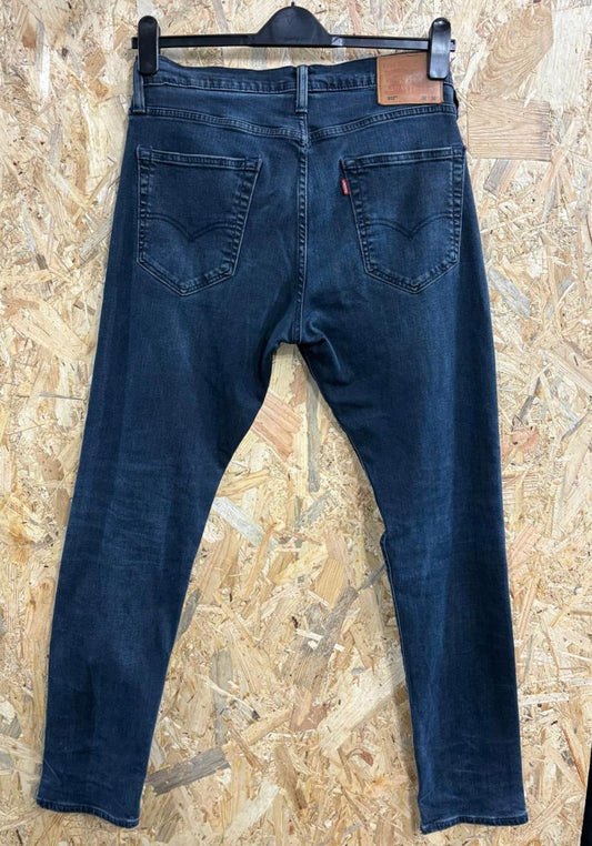Levis 512 Slim Jeans W32 L32 Men Navy Blue Stretch Red Tab Zip Fly Indie Rock