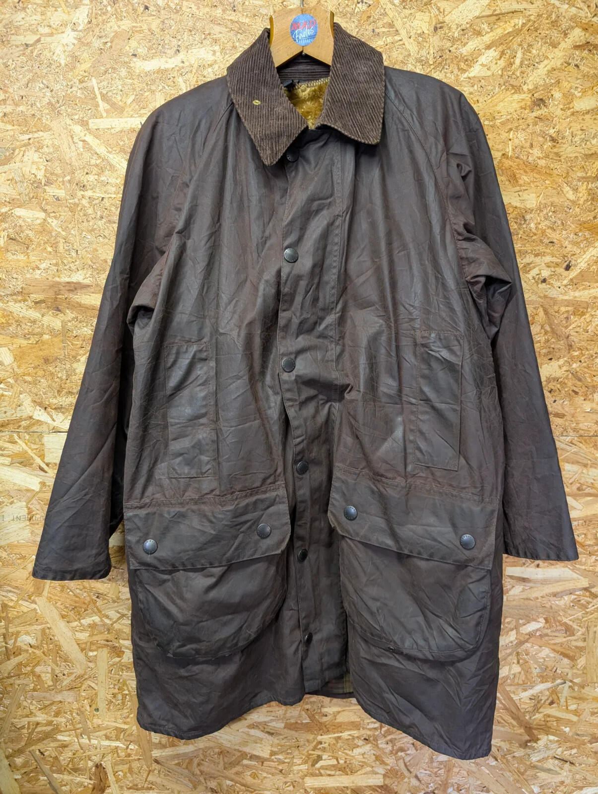 Vintage 1996 Barbour Gamefair Wax Jacket Mens Small C38 Rustic Brown A125 90s