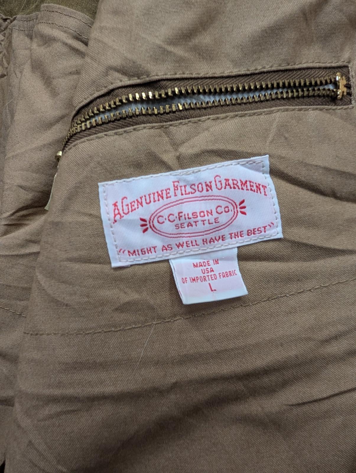 Filson Large Hooded Tin Cloth Field Jacket Style 641n Coat Made In Usa