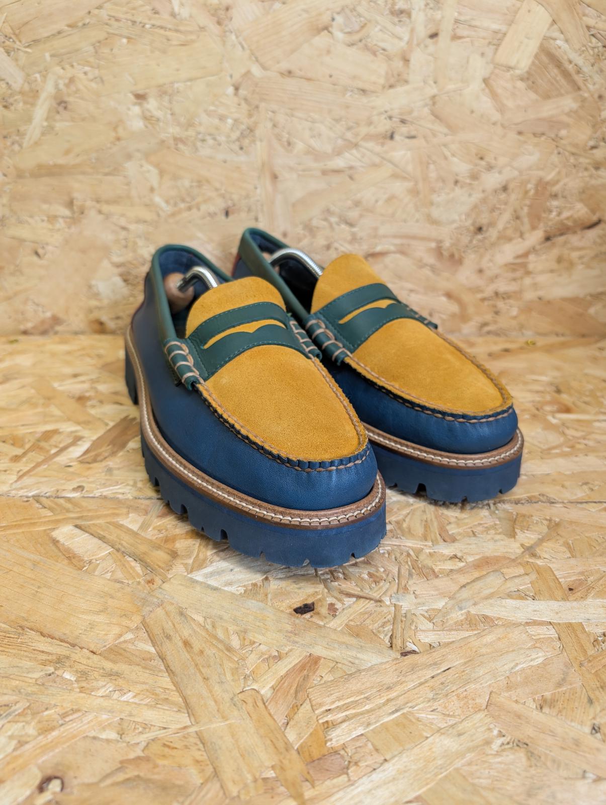 GH Bass Weejuns 8 UK 42 EU Two-Tone Penny Loafers Shoes Extralight Slip On