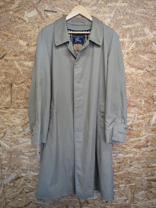 Burberrys Trench Coat XL Men Long Classic Beige Nova Check Lining England Made