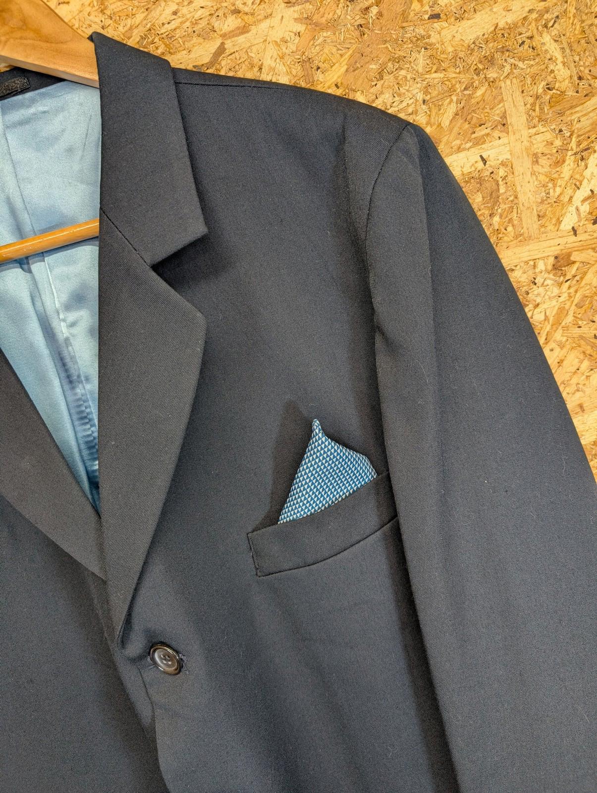 Sherrys London Suit 2 Piece 2XL 46 "38 Men Wool Blend Navy Blue Mod Classic