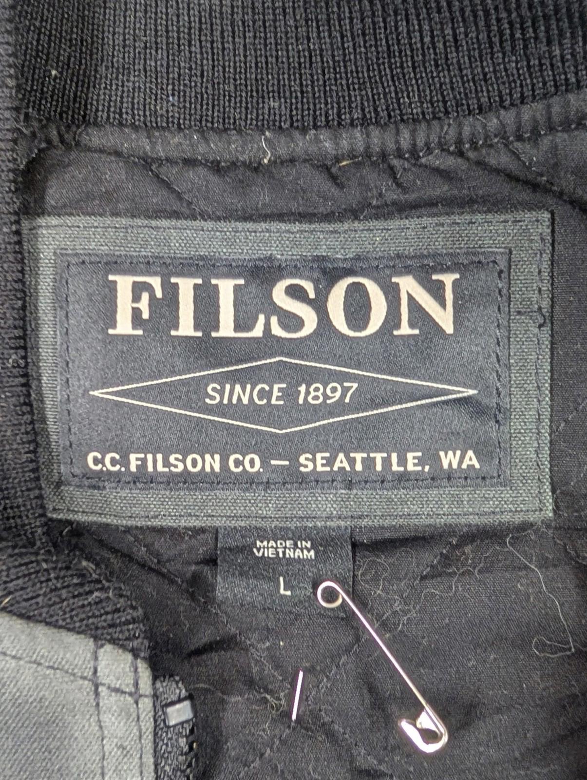 Filson Insulated Tin Cloth Work Vest Large Men Quilted Padded Workwear Black