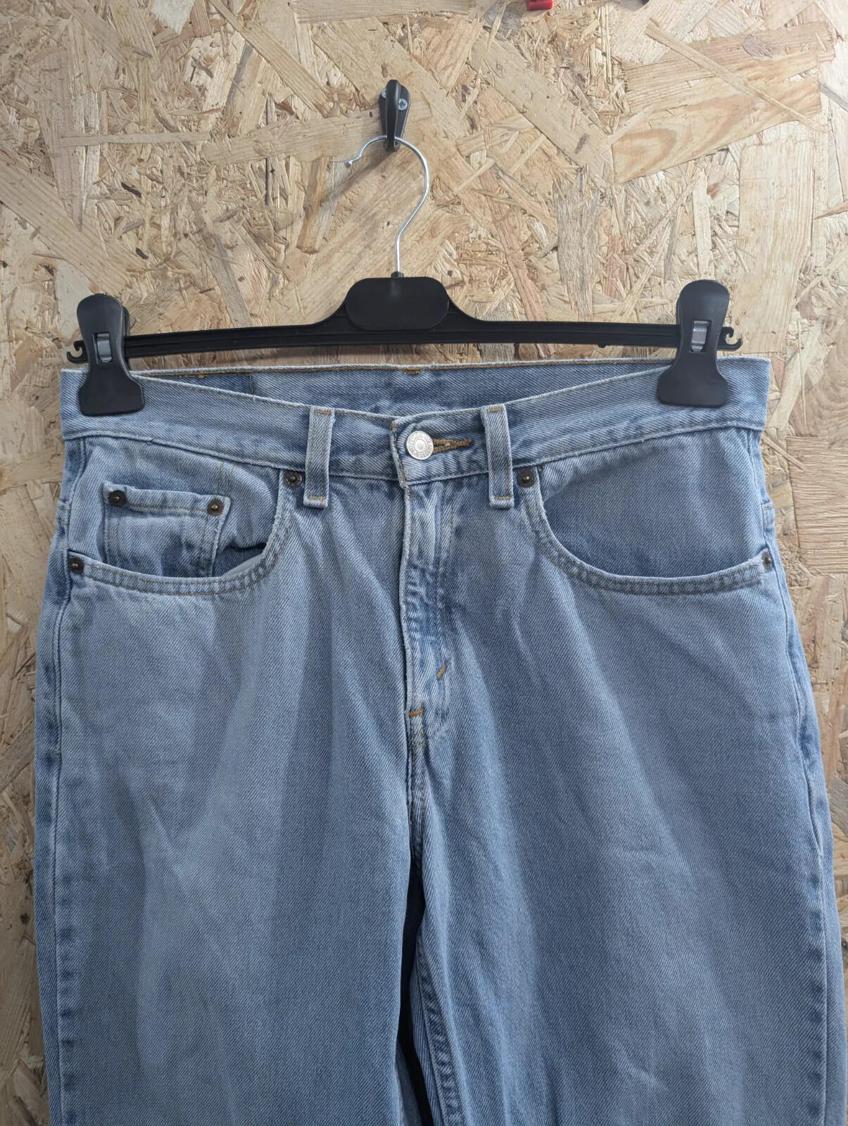 Vintage Levis 505 Jeans Mens W28 L32 Light Blue Denim Lower Rise USA Made 80s