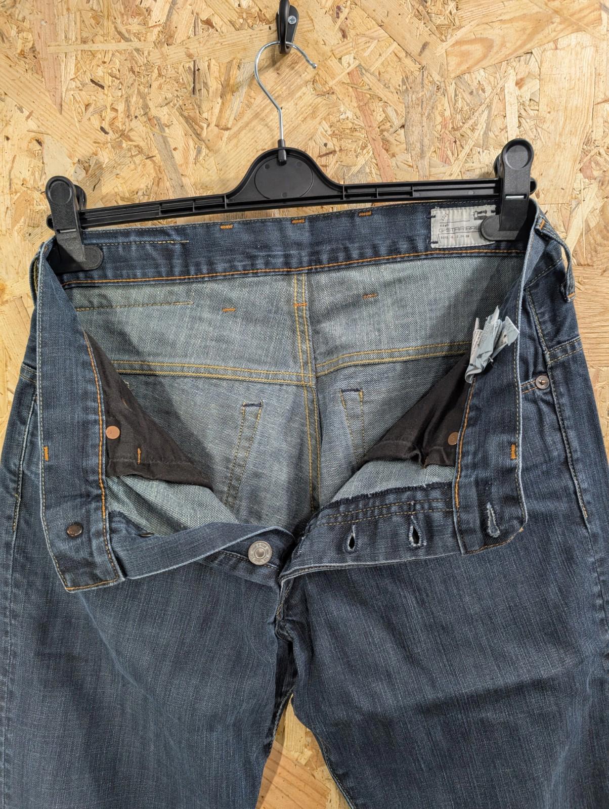 G-Star Jeans W34 L32 3301 Classic Navy Blue Denim Straight Leg Button Fly