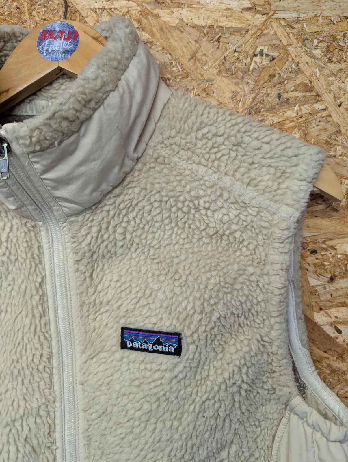 Patagonia Retro-X Fleece Vest Women Large Cream Sherpa Full Zip Gilet Bodywarmer