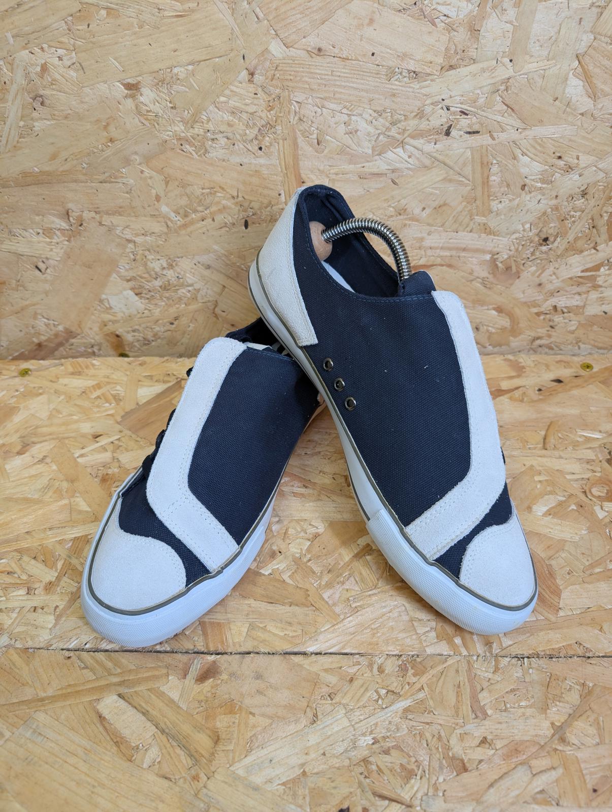 Maharishi Trainers UK 8 EU 42 Asym Day Shoes Low Suede Canvas Stone Navy Lace