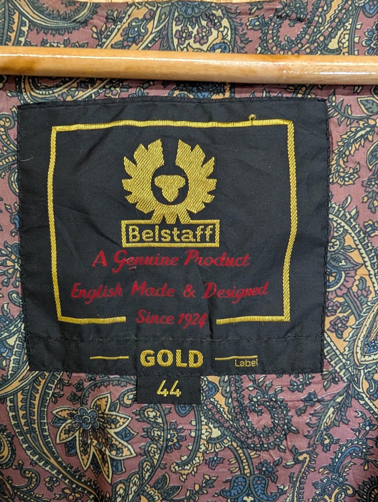 Belstaff Gold wax Jacket Size 12 Women 44 Quilted Brown Fur Trim Hood Biker