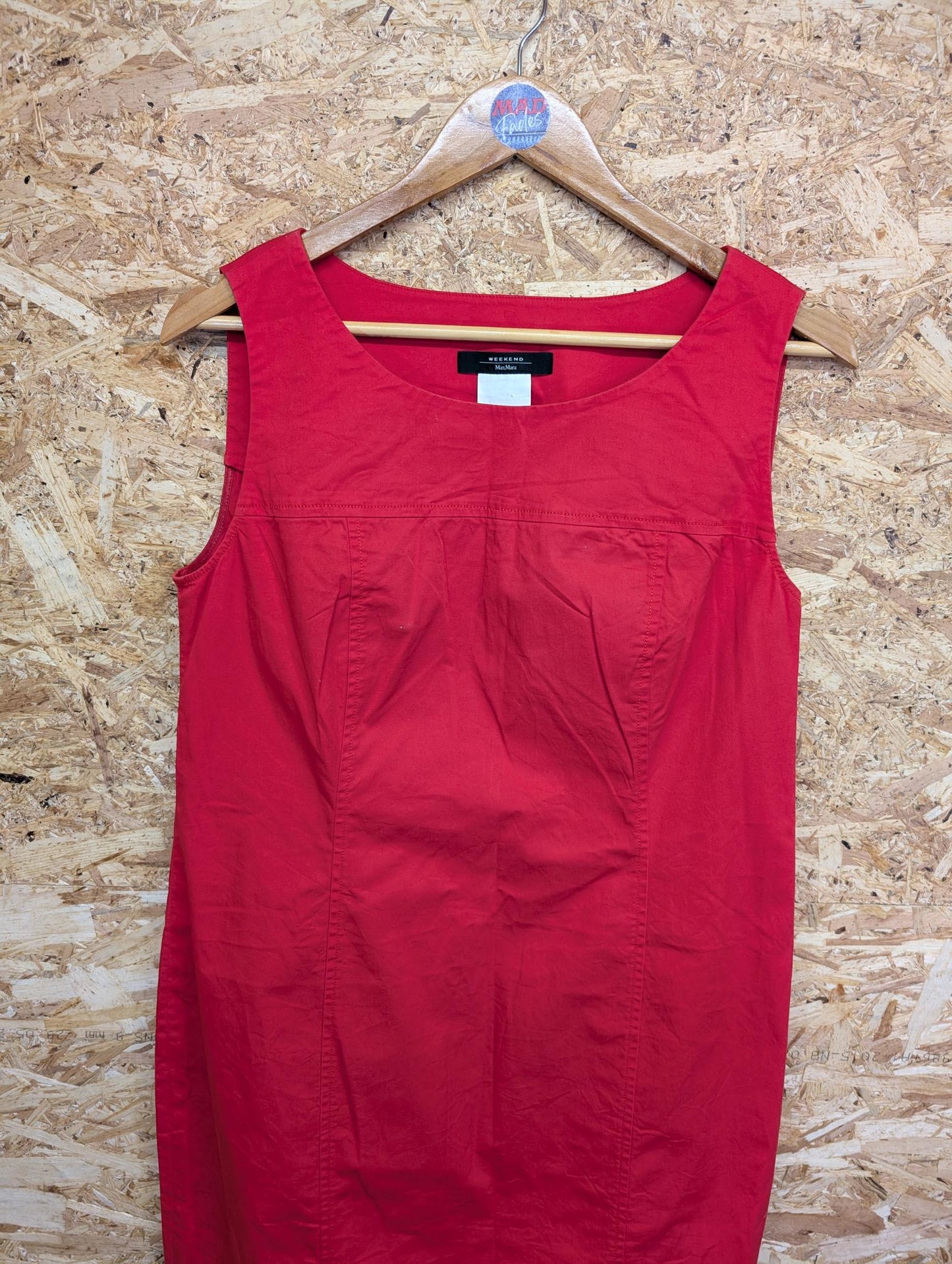 Max Mara Weekend Dress Racer Style Cotton Blend Red Burnt Orange Size 16