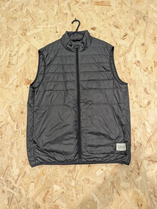 Barbour Gilet Vest Mens Large Charcoal Quilted Puffer Body Warmer Lightweight