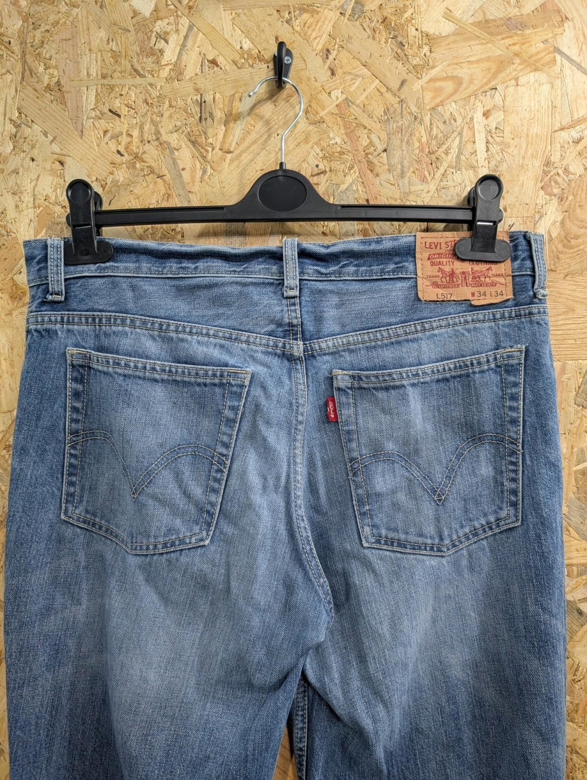 Levis 517 Jeans W34 L31 Straight Fit Regular Fit Mid Wash Blue Denim Zip Fly