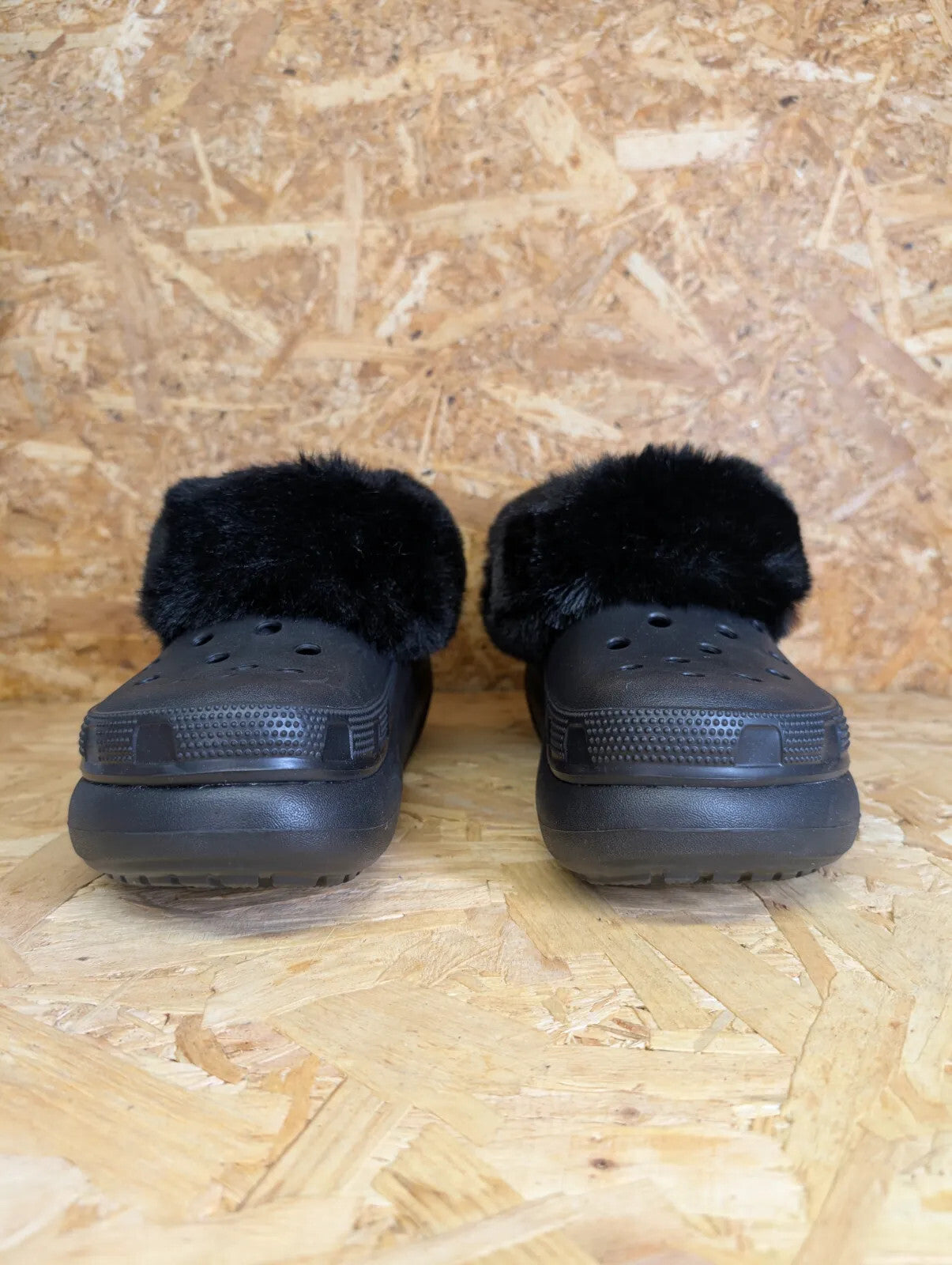 Crocs Furever Crush Clog Black M UK 5 W UK 7 High Platform Wedge Sole Lined