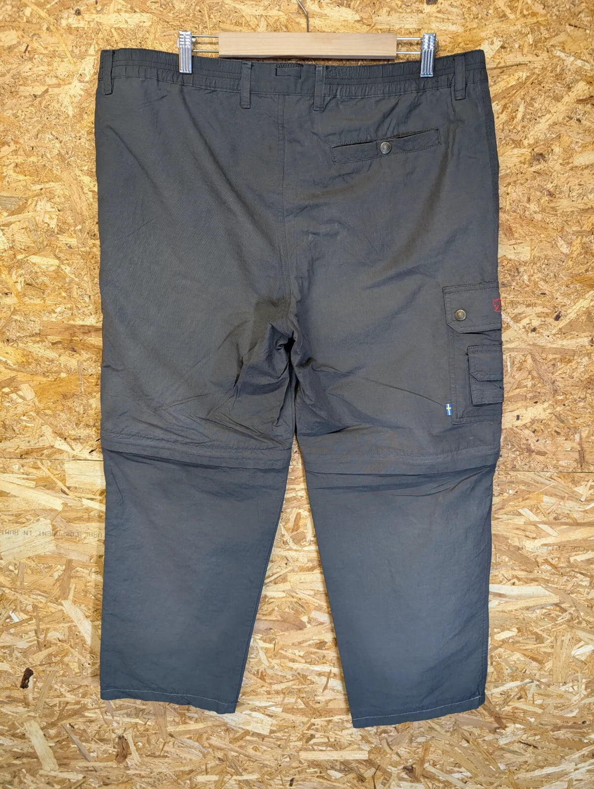 Fjallraven Zip-Off Trousers Mens W38 L29 Grey Cotton Cargo Relaxed Fit Shorts