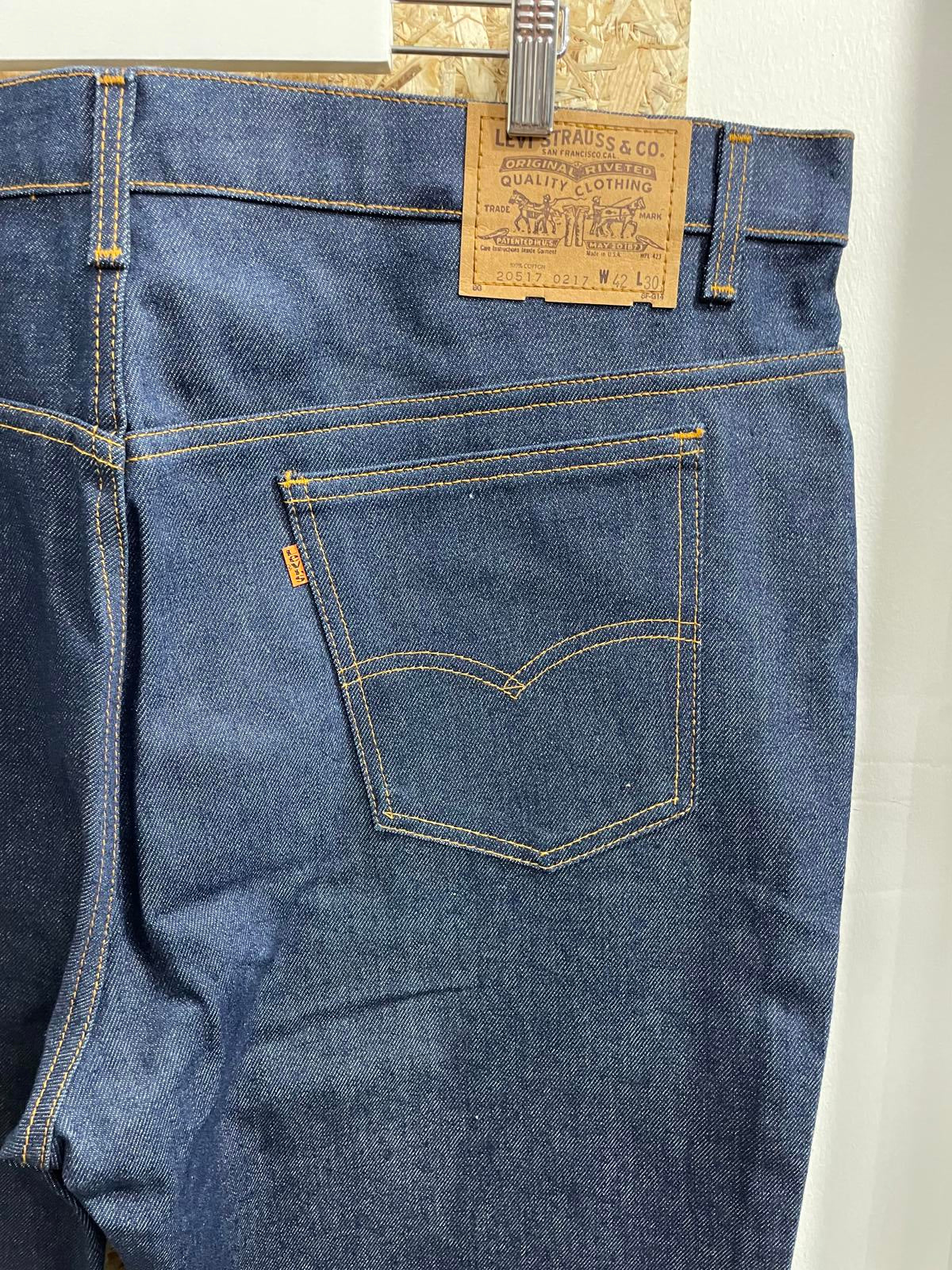 Levis 517 Straight Jeans W42 L30 Made in USA Indigo Blue Denim Vintage 70s 1976