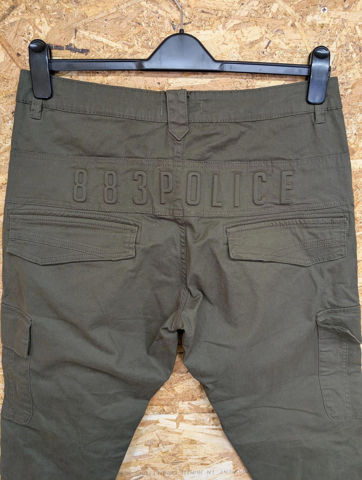 883 Police Mens W34 L30 Cargo Trousers Supernova Tapered Fit Khaki Green Slim
