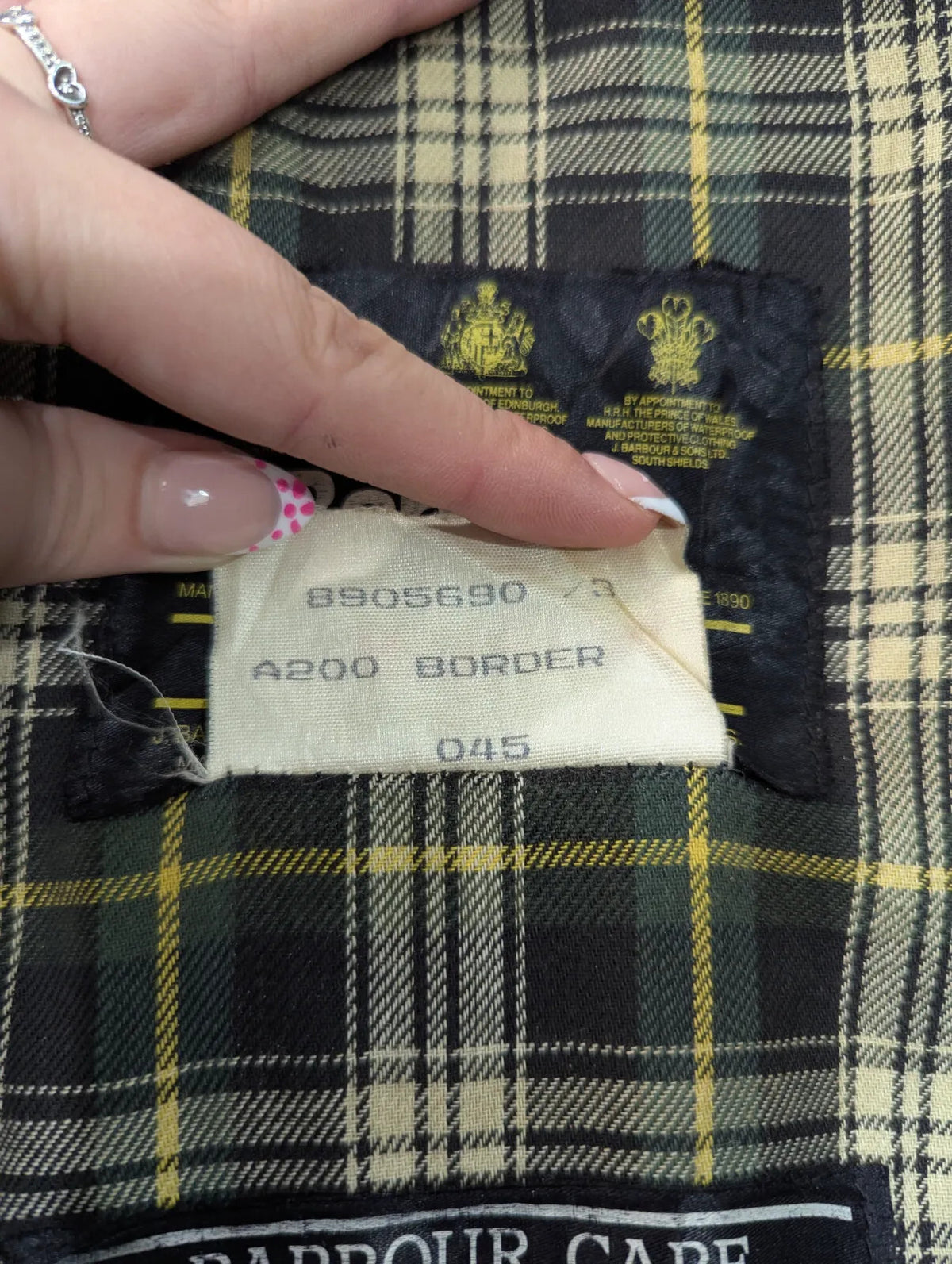 Vintage Barbour Border Wax Jacket Mens XL C44 Sage Green Tartan Lining 80s