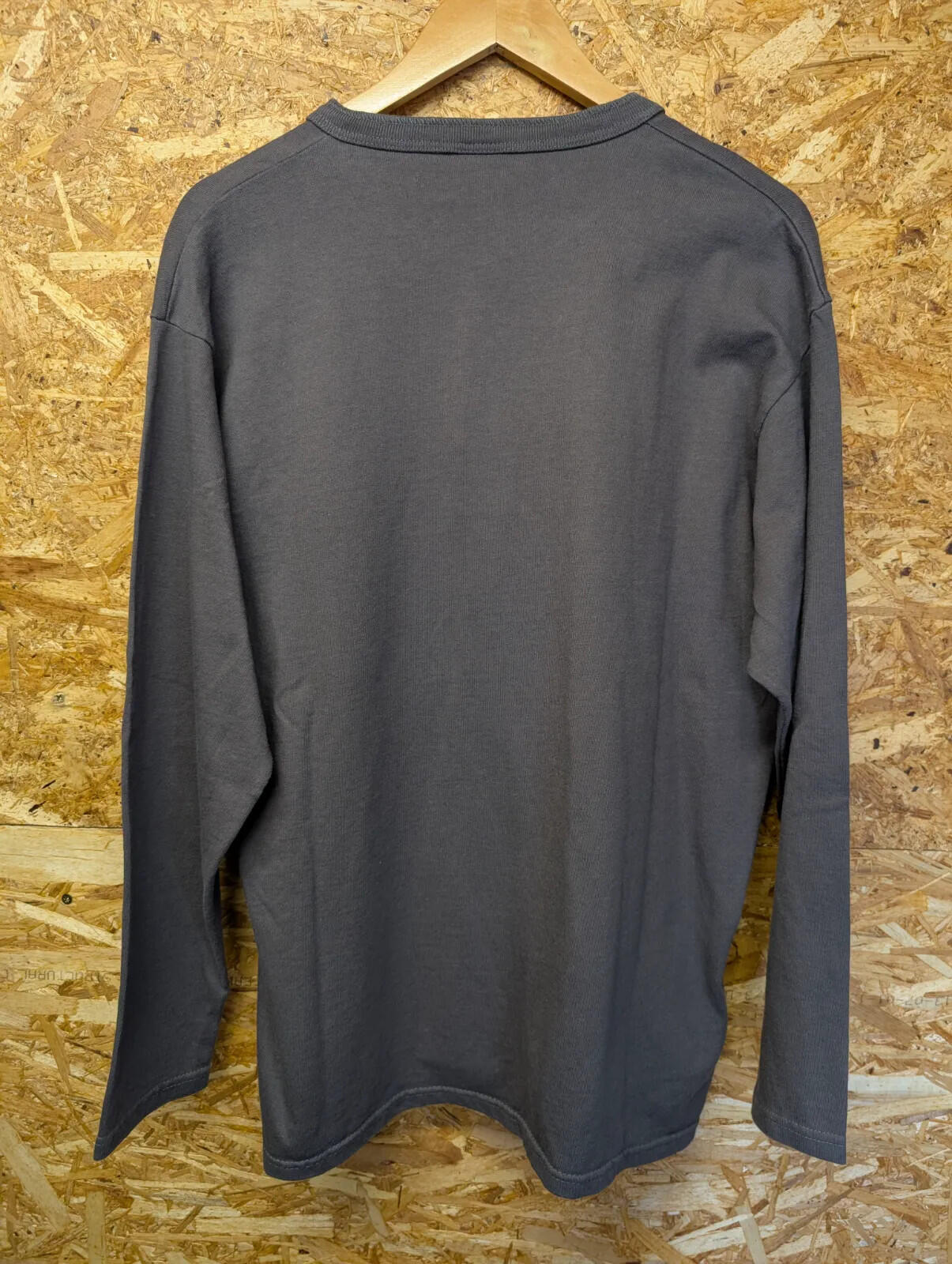 Vintage Black Sabbath Long Sleeve Henley Shirt Mens Large Grey Cotton Made USA