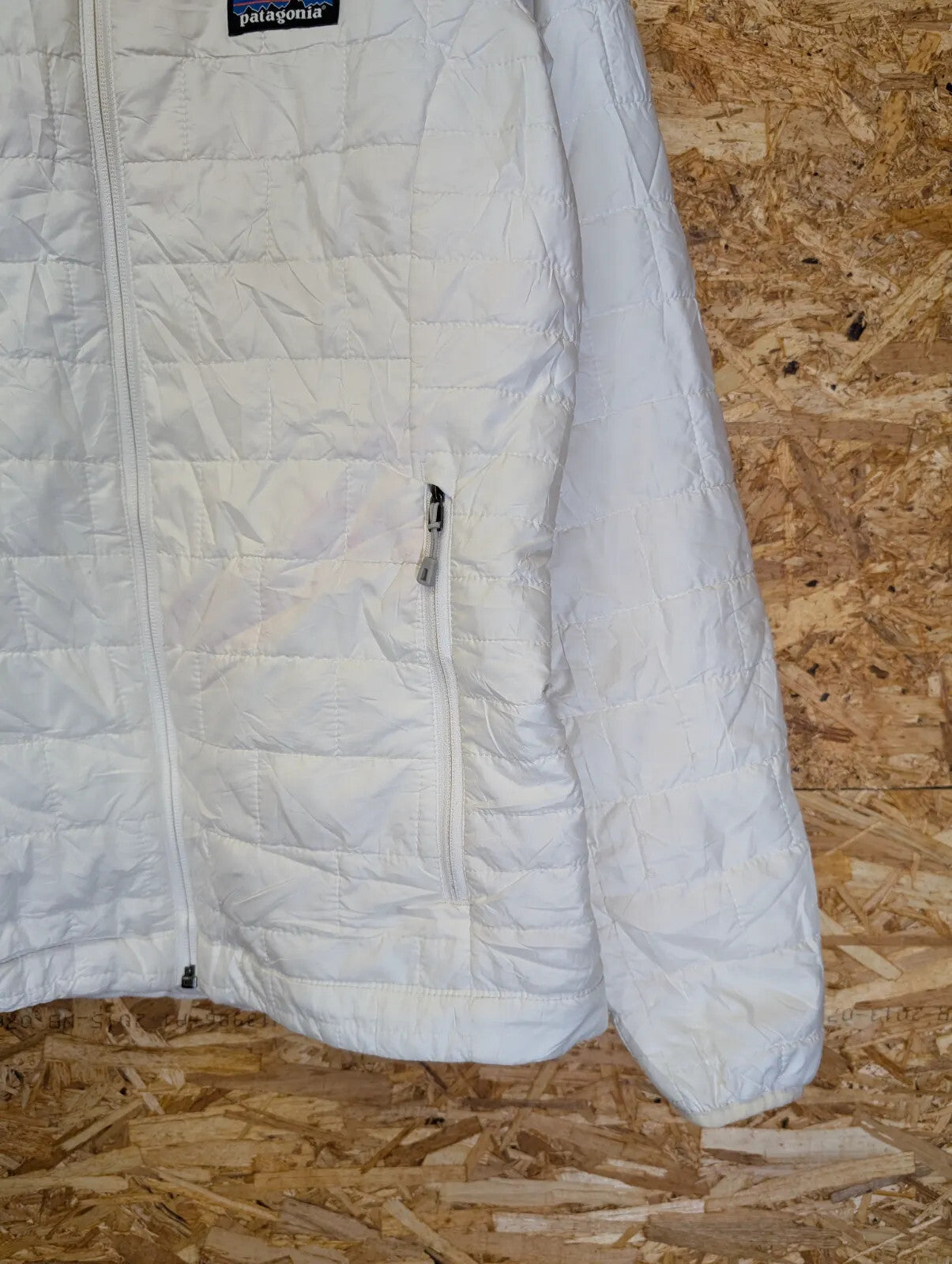 Patagonia Nano Puff Jacket Women Small White Padded Quilted Hiking Walking Trail