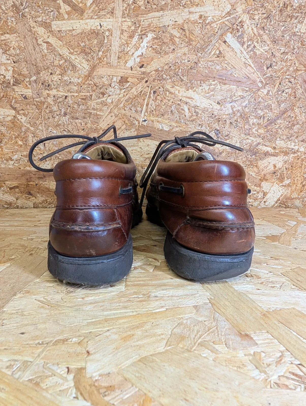 Barbour Boat Shoes Mens UK 8 Brown Leather Lace Up Casual Classic England Tan
