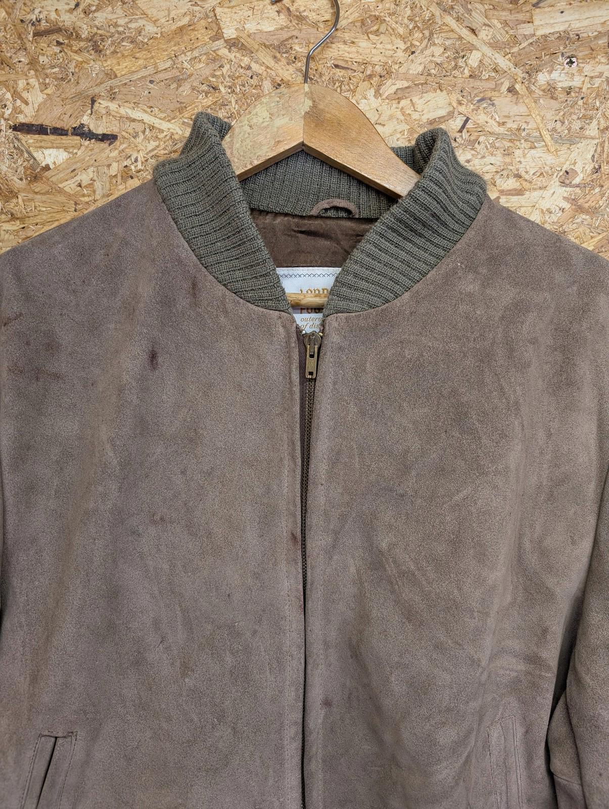 Vintage London Fog Bomber Jacket Medium 40 Men Suede Lined Brown USA Made 70s