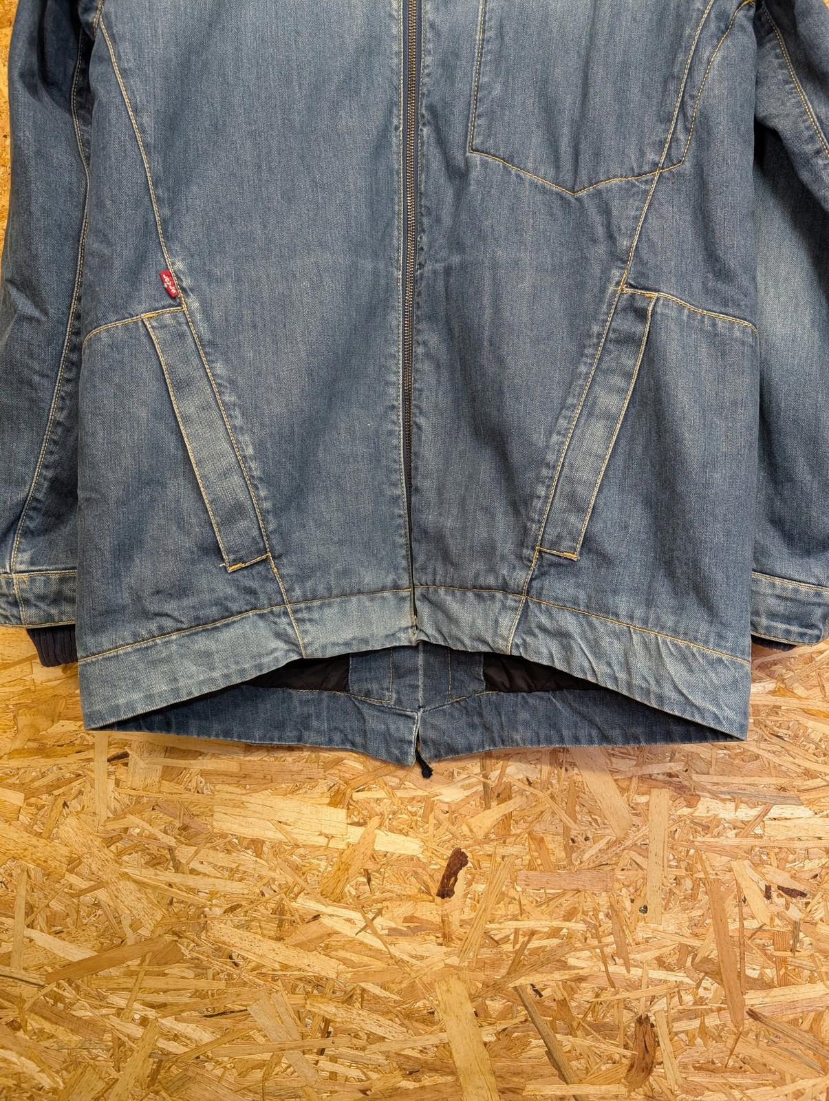 Levis Engineered Jacket Small Men Denim Hooded Blue Padded Jean Vintage Y2K