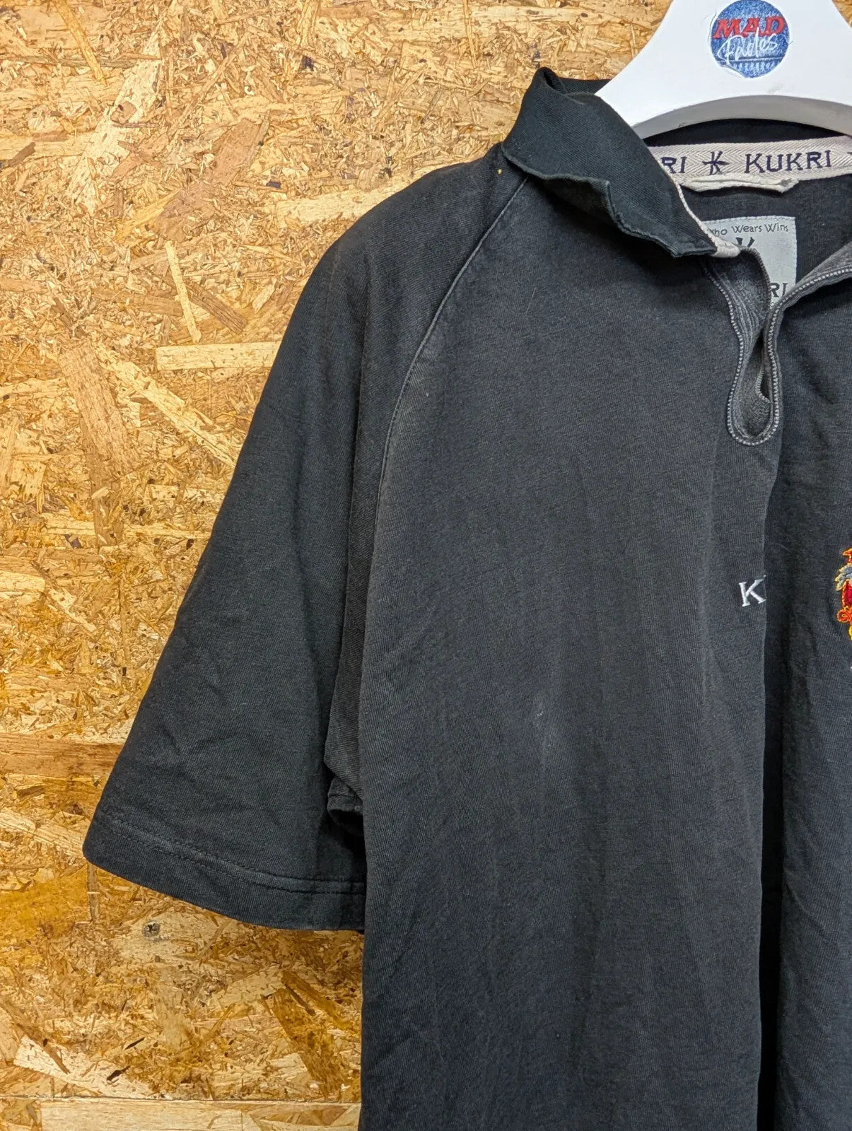 Launceston Rugby Top Mens XL Black Cotton Embroidered Log Kukri Polo S/S Cornish