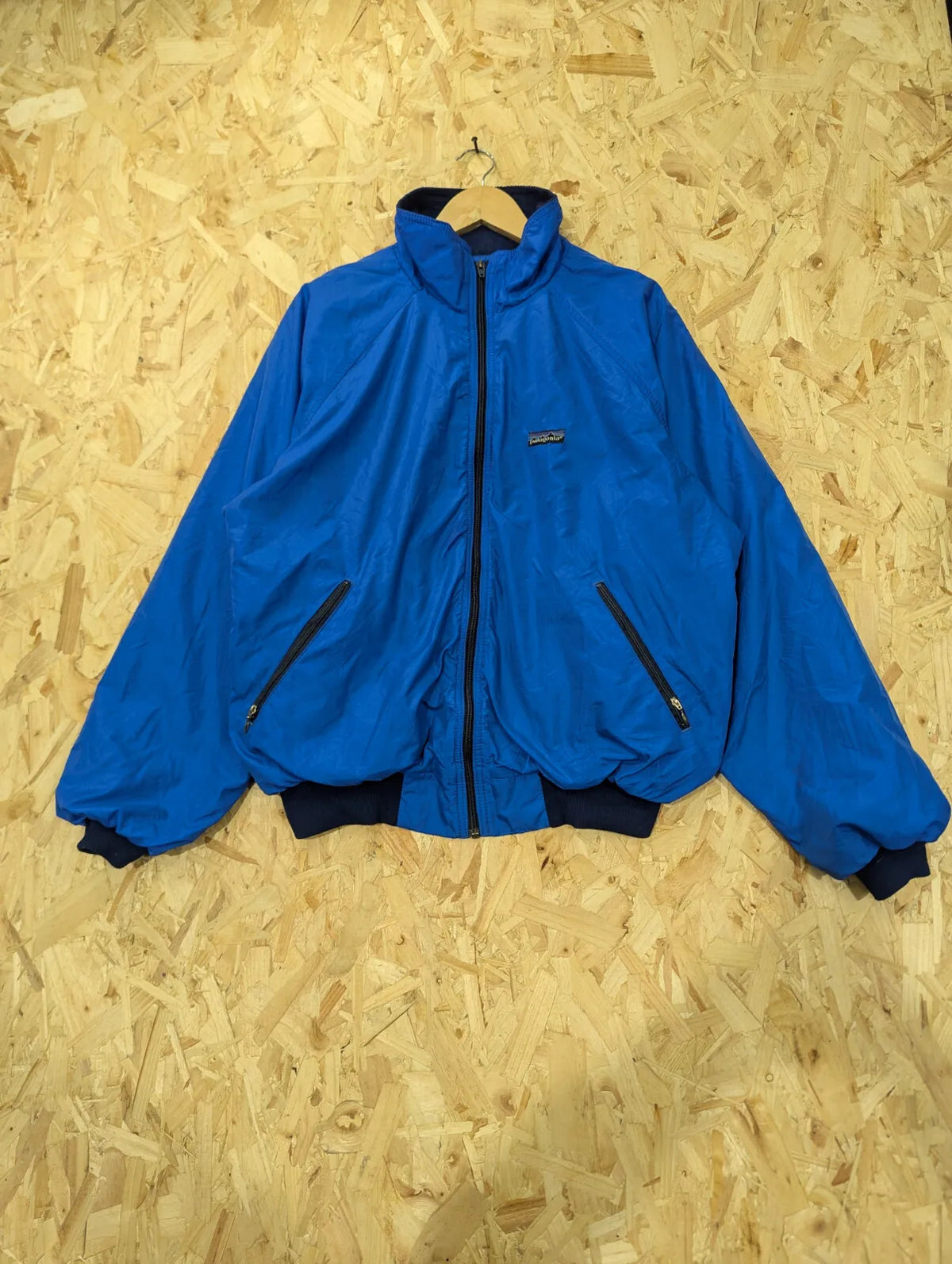 Vintage Patagonia Jacket Mens XL Blue Fleece Lined Synchilla Bomber USA Made 90s
