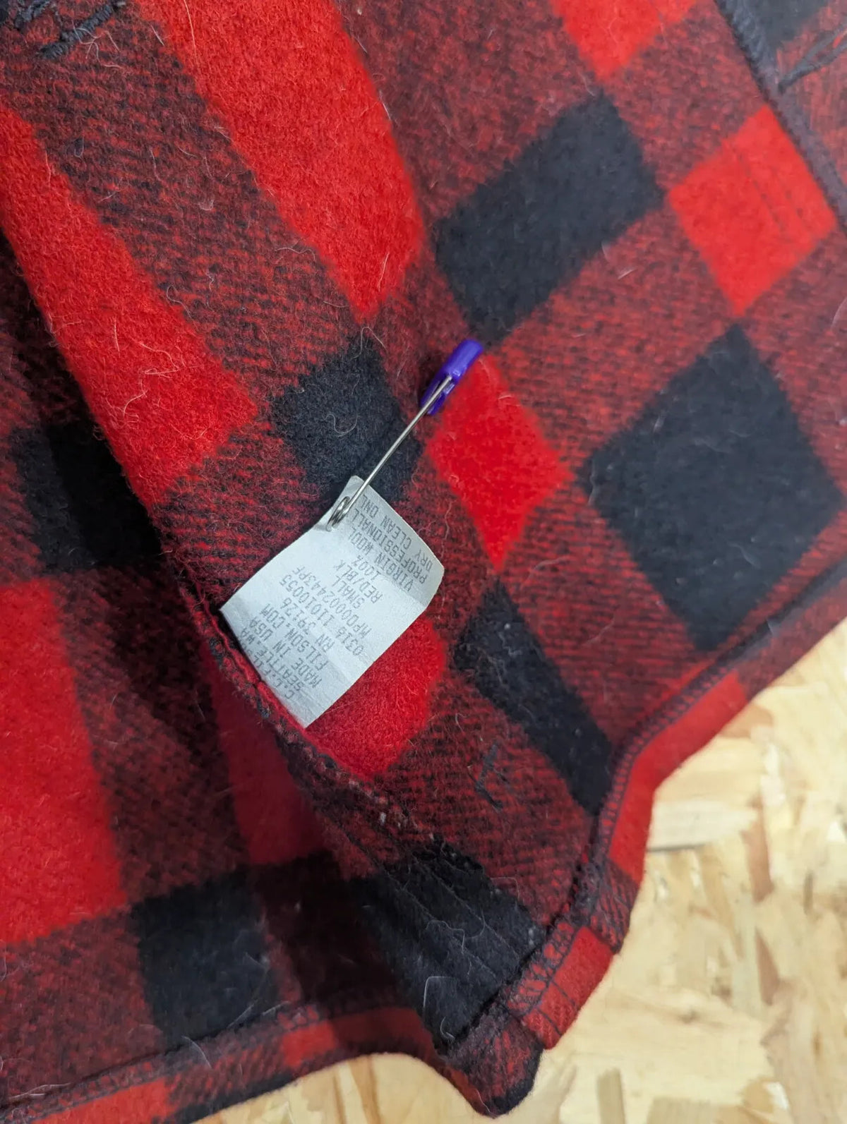 Filson Mackinaw Vest Mens Small Red Black Check Buffalo Heavy Wool USA Made